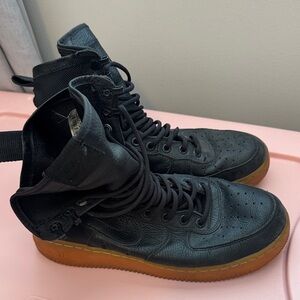 Nike Black High-Top Sneakers with Gum Sole